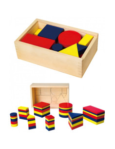 Dienes Medinės kaladėlės Geometrinės figūros Viga Žaislai Montessori