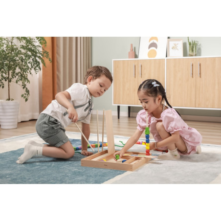 VIGA medinis edukacinis žaidimas Logikos karoliukai 104 Montessori elementai