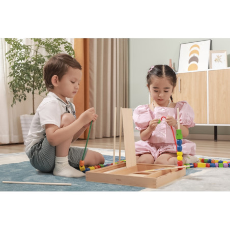 VIGA medinis edukacinis žaidimas Logikos karoliukai 104 Montessori elementai