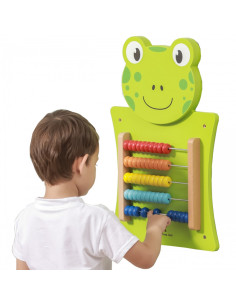 VIGA medinė manipuliavimo lenta Abacus Frog FSC Montessori sertifikatas
