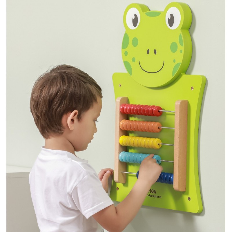 VIGA Wooden Manipulative Board Abacus Frog FSC Montessori Certificate