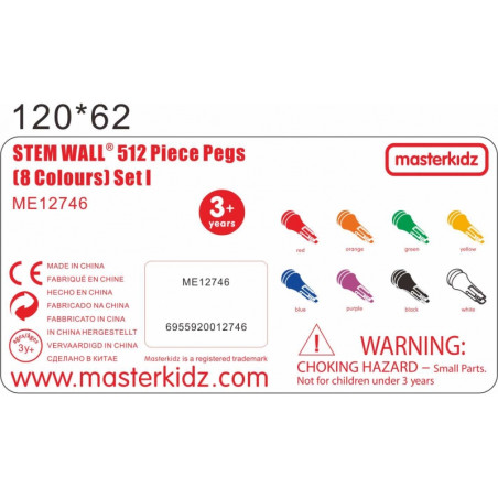 MASTERKIDZ spalvingi mokslinės lentos kaiščiai 512 vnt 8 spalvos MASTERKIDZ spalvingi mokslinės lentos kaiščiai 512 vnt 8 spalvos