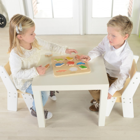 MASTERKIDZ medinių formų rūšiuotojas spalvingiems Montessori gyvūnams