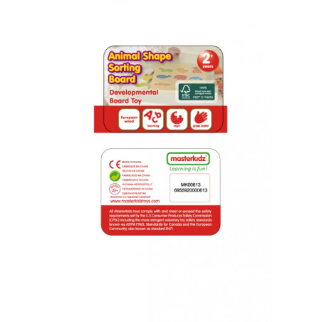 MASTERKIDZ medinių formų rūšiuotojas spalvingiems Montessori gyvūnams
