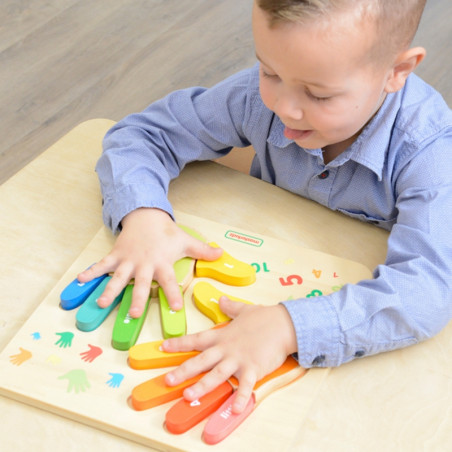 MASTERKIDZ edukacinis medinis pirštų skaičiavimo ženklas