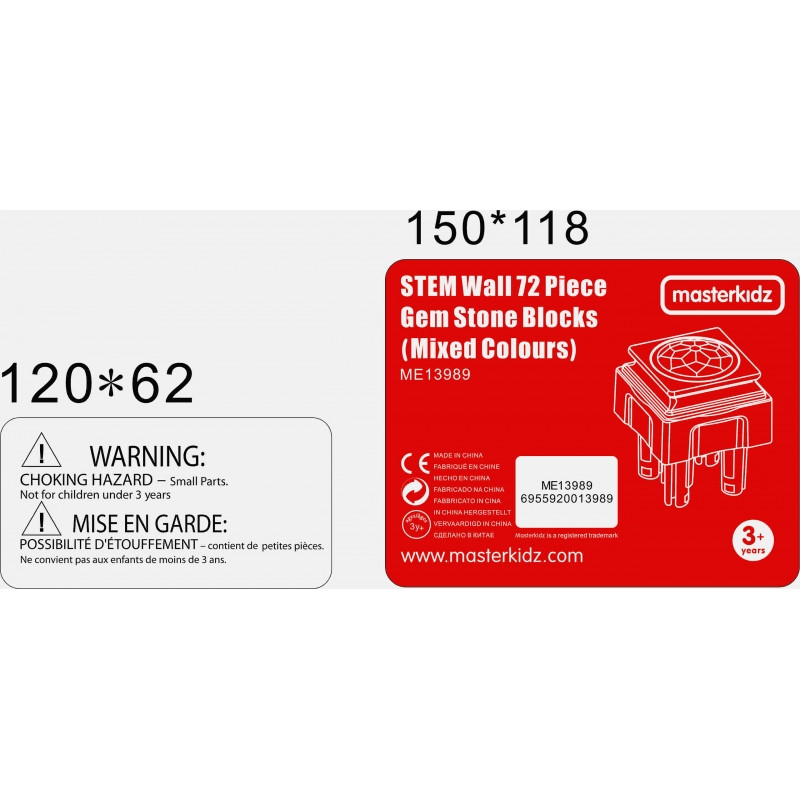 Акриловые цветные алмазы MASTERKIDZ для доски STEM Science Board, 72 шт.