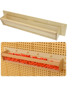 MASTERKIDZ medinis konteineris su skaidria sienele 80 cm ilgio, skirtas STEM mokslo ir kūrybinėms lentoms