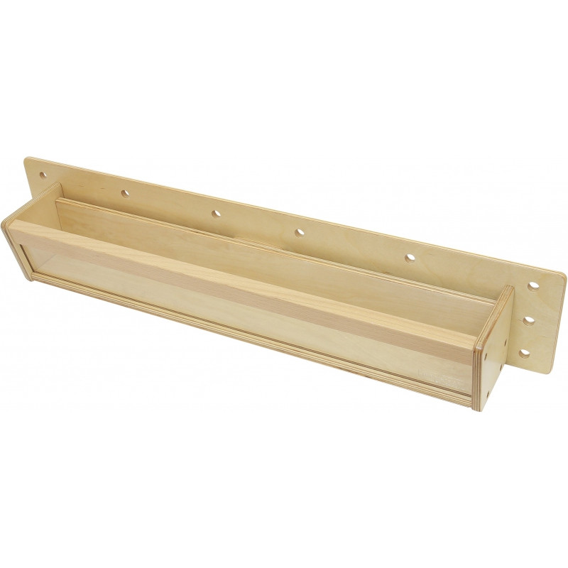 MASTERKIDZ medinis konteineris su skaidria sienele 80 cm ilgio, skirtas STEM mokslo ir kūrybinėms lentoms