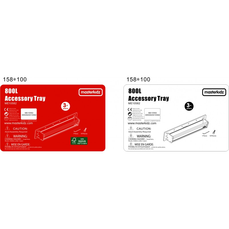 MASTERKIDZ medinis konteineris su skaidria sienele 80 cm ilgio, skirtas STEM mokslo ir kūrybinėms lentoms