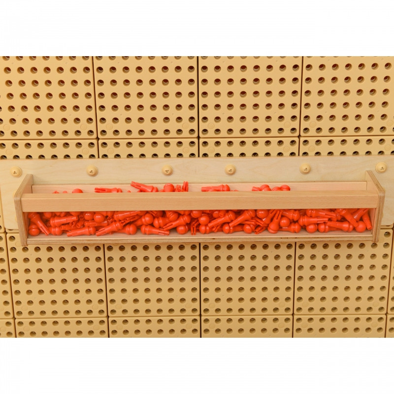 MASTERKIDZ medinis konteineris su skaidria sienele 80 cm ilgio, skirtas STEM mokslo ir kūrybinėms lentoms