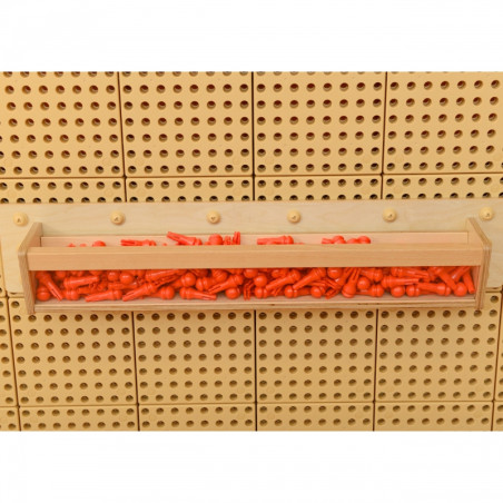 MASTERKIDZ medinis konteineris su skaidria sienele 80 cm ilgio, skirtas STEM mokslo ir kūrybinėms lentoms