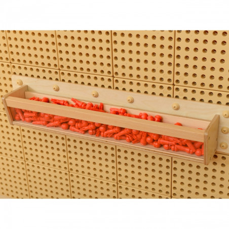 MASTERKIDZ medinis konteineris su skaidria sienele 80 cm ilgio, skirtas STEM mokslo ir kūrybinėms lentoms