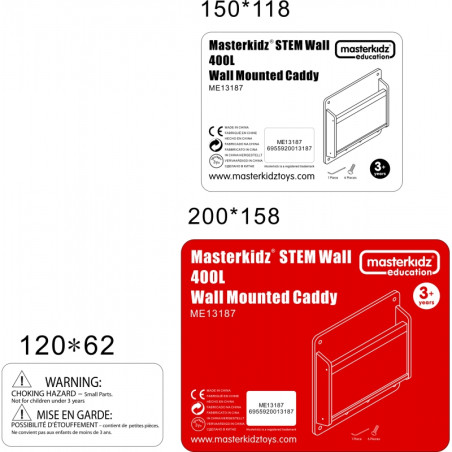 MASTERKIDZ medinė dėžutė daiktams 40 cm - STEM mokslo ir kūrybos lenta