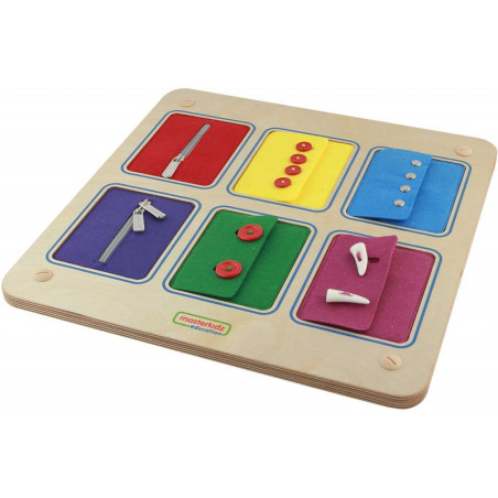 MASTERKIDZ Sieninių lentų atidarymo ir uždarymo spynos Užtrauktukai Užtrauktukai Montessori sagos