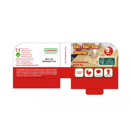 MASTERKIDZ Крестики-нолики деревянная игра для детей логическая головоломка