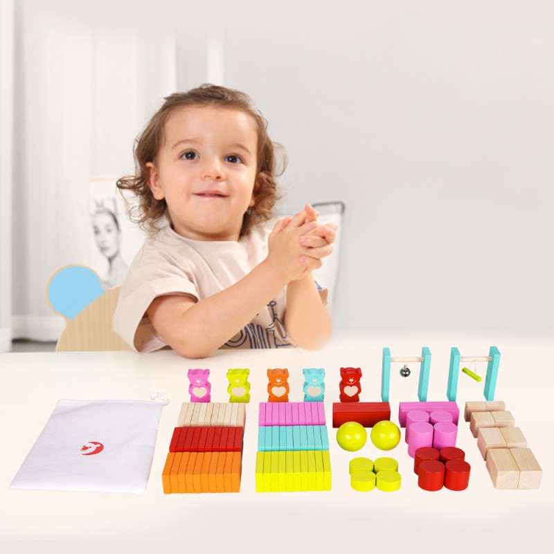 CLASSIC WORLD Деревянное домино для детей Плюшевые мишки 105 шт.