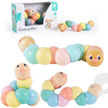 Деревянная гусеница CLASSIC WORLD, разноцветная, для сгибания и скручивания