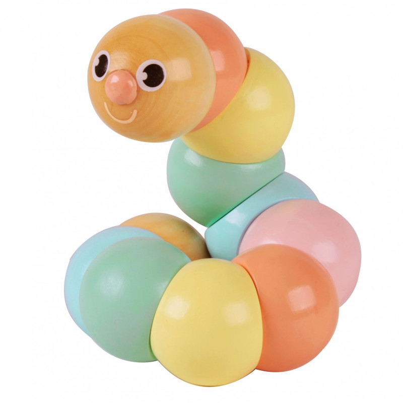 CLASSIC WORLD Wooden Caterpillar Colorful for Bending and Twisting