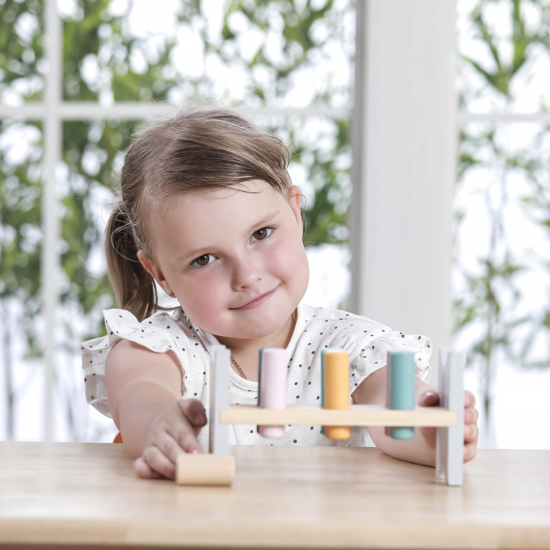 VIGA PolarB Wooden Bench with Hammer - Montessori