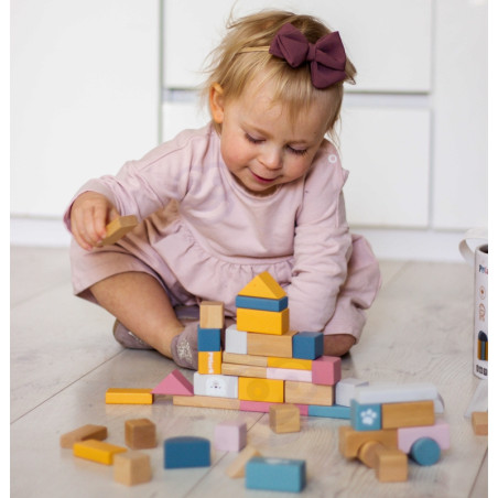 VIGA PolarB Zestaw drewnianych klocków w wiaderku - 60 elementów VIGA PolarB Zestaw drewnianych klocków w wiaderku - 60 elementów