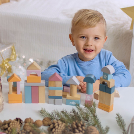 VIGA PolarB Zestaw drewnianych klocków w wiaderku - 60 elementów VIGA PolarB Zestaw drewnianych klocków w wiaderku - 60 elementów