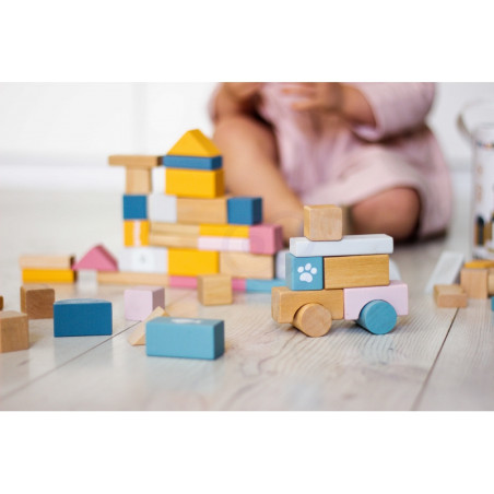 VIGA PolarB Zestaw drewnianych klocków w wiaderku - 60 elementów VIGA PolarB Zestaw drewnianych klocków w wiaderku - 60 elementów