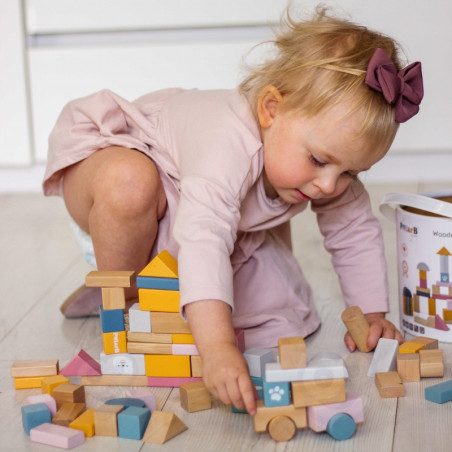 VIGA PolarB Zestaw drewnianych klocków w wiaderku - 60 elementów VIGA PolarB Zestaw drewnianych klocków w wiaderku - 60 elementów