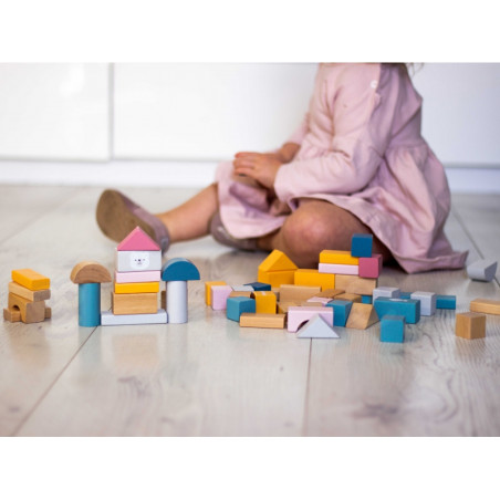 VIGA PolarB Zestaw drewnianych klocków w wiaderku - 60 elementów VIGA PolarB Zestaw drewnianych klocków w wiaderku - 60 elementów