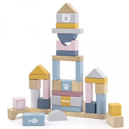 VIGA PolarB Zestaw drewnianych klocków w wiaderku - 60 elementów VIGA PolarB Zestaw drewnianych klocków w wiaderku - 60 elementów