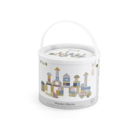 VIGA PolarB Zestaw drewnianych klocków w wiaderku - 60 elementów VIGA PolarB Zestaw drewnianych klocków w wiaderku - 60 elementów