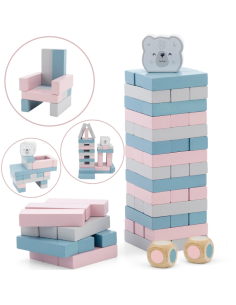 Игра-головоломка «Деревянная башня» VIGA PolarB в пастельных тонах