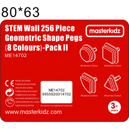 MASTERKIDZ geometriniai lentos elementai 256 vnt. MASTERKIDZ geometriniai lentos elementai 256 vnt.