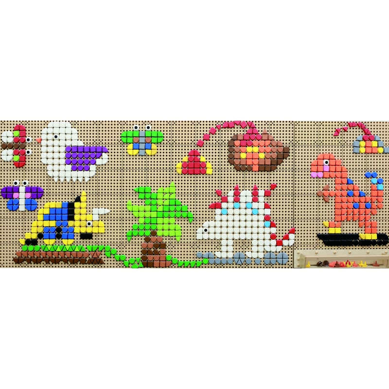 MASTERKIDZ geometriniai elementai 8 spalvų 256 vnt STEM lentų priedai