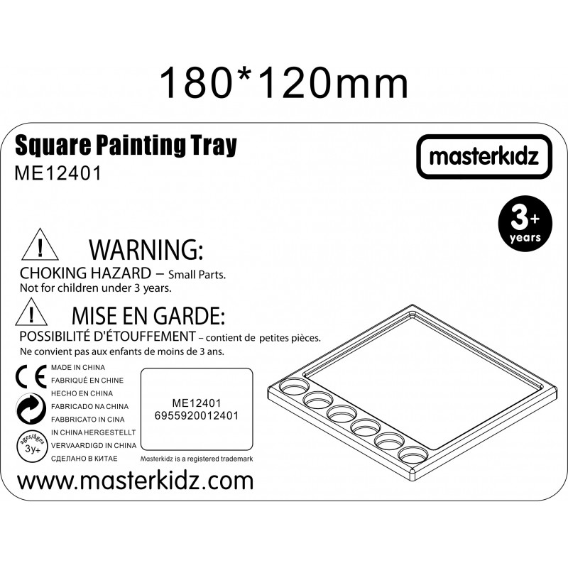 MASTERKIDZ Square Montessori tapybos padėklas
