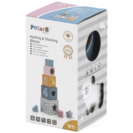 VIGA PolarB piramidė mokomoji dėlionės rūšiuotojas kubo blokai