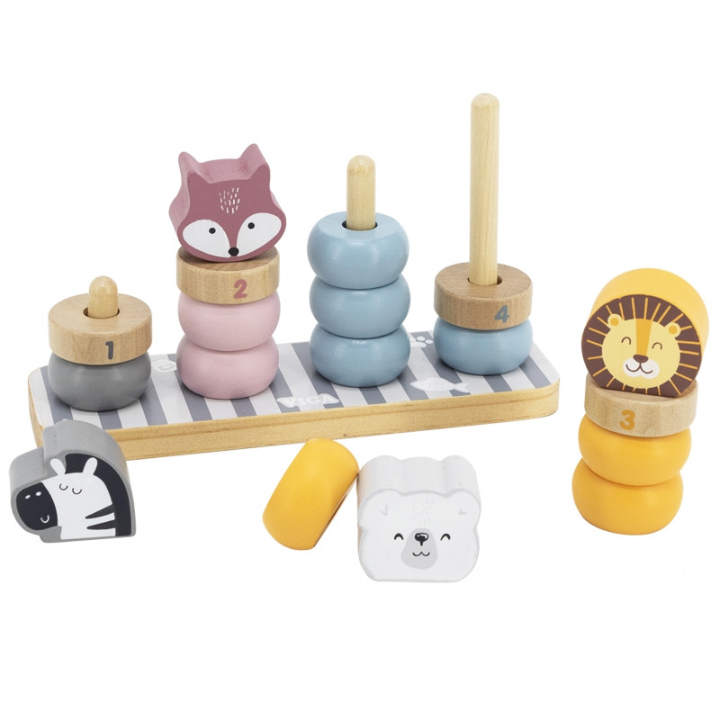 VIGA PolarB medinė edukacinė dėlionė su Montessori gyvūnais