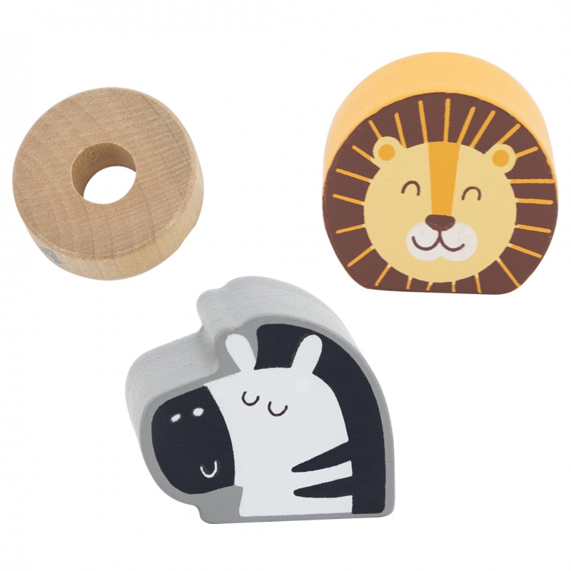 VIGA PolarB medinė edukacinė dėlionė su Montessori gyvūnais