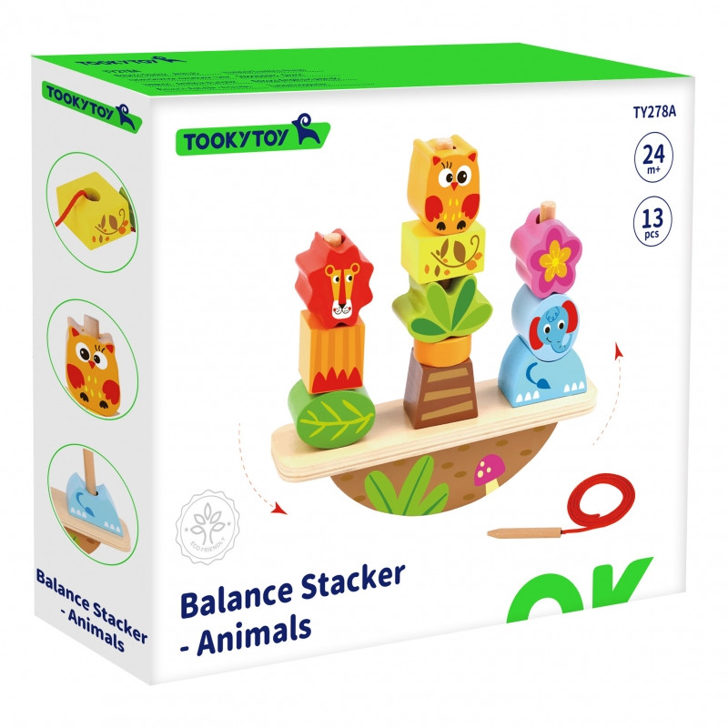 TOOKY TOY gyvūnų balansavimo dėlionės
