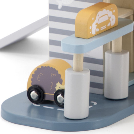 Парковочный гараж VIGA PolarB с вертолетом и игрушечными машинками