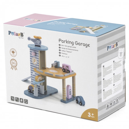 Парковочный гараж VIGA PolarB с вертолетом и игрушечными машинками