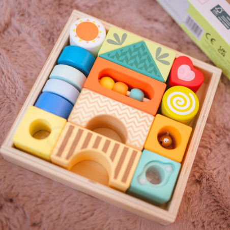 CLASSIC WORLD Mediniai sensoriniai blokai 7 funkcijos Daugiafunkcinės dėlionės formos Garsas MONTESSORI 14 vnt. CLASSIC WORLD Mediniai sensoriniai blokai 7 funkcijos Daugiafunkcinės dėlionės formos Garsas MONTESSORI 14 vnt.