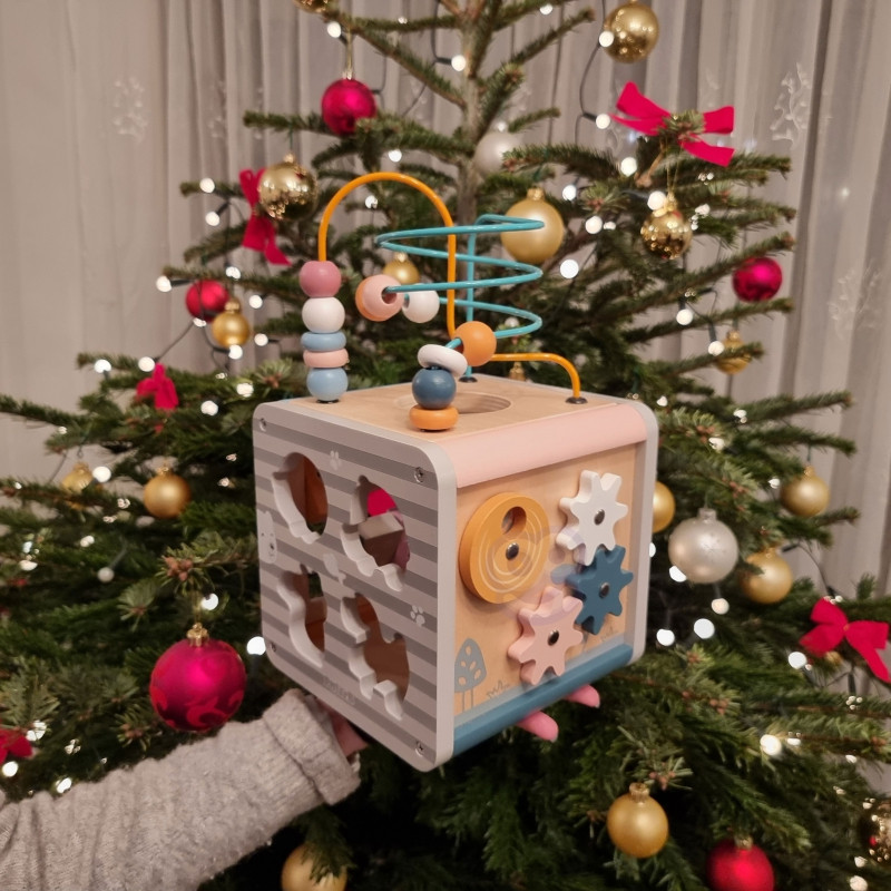 Деревянный развивающий игровой центр VIGA PolarB Activity Box, кубик 5 в 1
