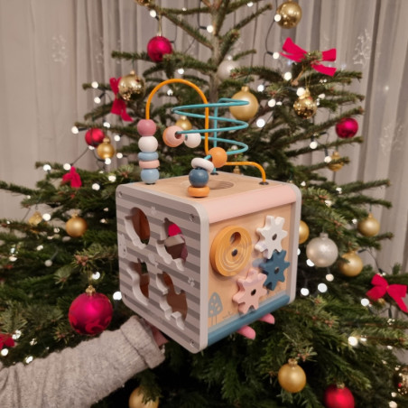 Деревянный развивающий игровой центр VIGA PolarB Activity Box, кубик 5 в 1