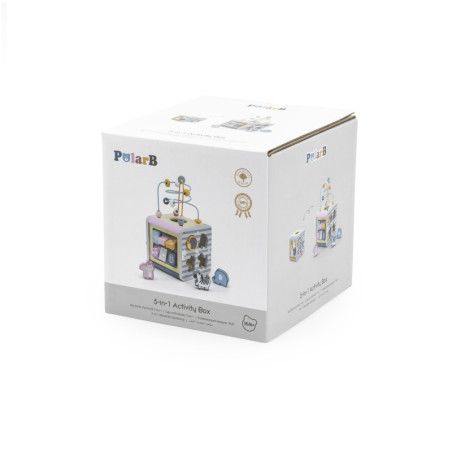 Деревянный развивающий игровой центр VIGA PolarB Activity Box, кубик 5 в 1