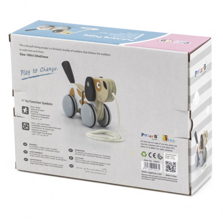 VIGA PolarB Drewniany Piesek do Ciągnięcia VIGA PolarB Drewniany Piesek do Ciągnięcia