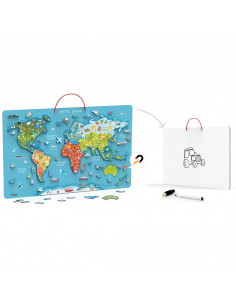Развивающая доска Viga 2-в-1 с магнитной картой мира Монтессори