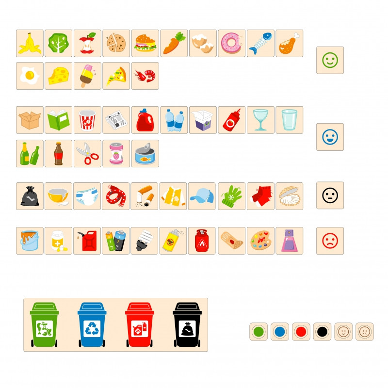 VIGA Dėlionė: mokomasis medinis žaidimas, skirtas mokytis rūšiuoti šiukšles