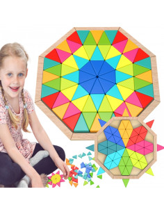 TOOKY TOY aštuonkampė dėlionė medinė edukacinė mozaika (73vnt.) 2