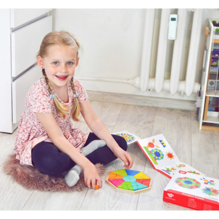 TOOKY TOY aštuonkampė dėlionė medinė edukacinė mozaika (73vnt.)