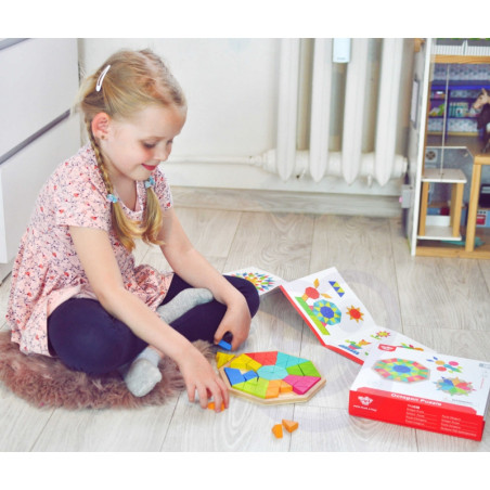 TOOKY TOY aštuonkampė dėlionė medinė edukacinė mozaika (73vnt.)